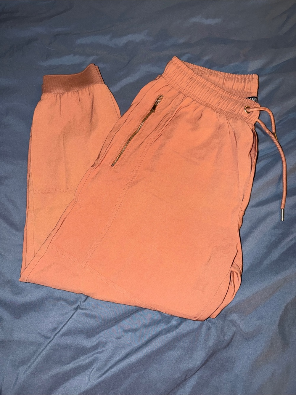 Zara Coral Jogger Pants with Zip Pocket